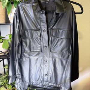 Zara Black PU Leather-Style Jacket